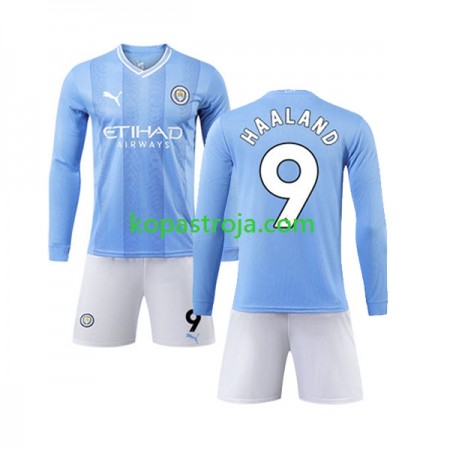 Billiga Fotbollströjor Manchester City Haaland 9 Barn Hemma tröja 2023/24 Långärmad